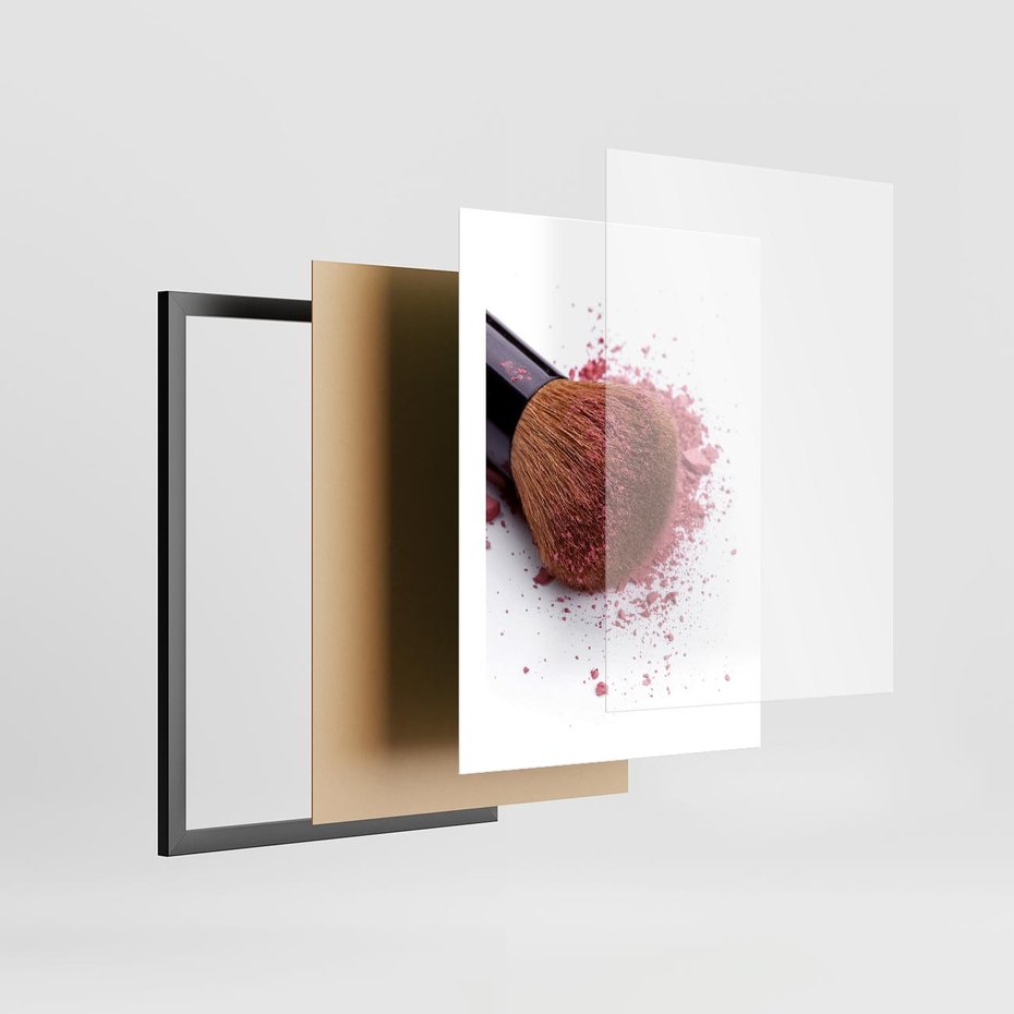 Plakat w ramie 30x40 - Makijaż w kolorze pędzla - makijaż, pędzel - rama czarna