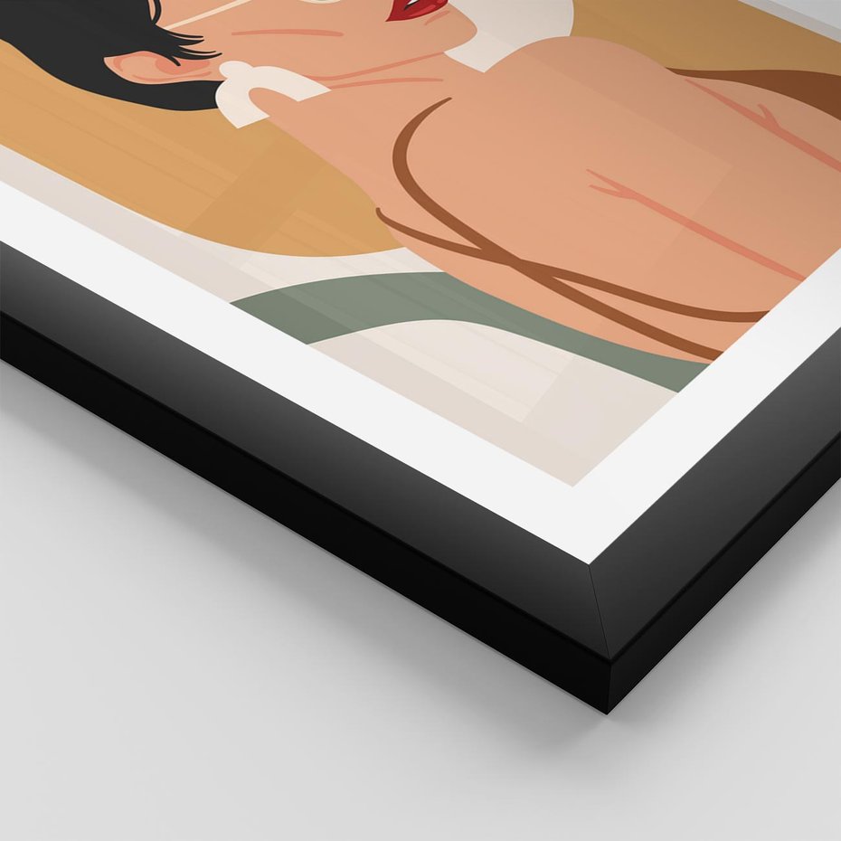 Plakat w ramie 50x70 - Kobieca Przenikliwość - nowoczesny plakat, styl retro - rama czarna