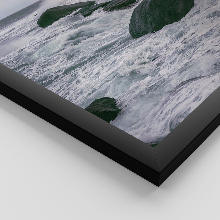 Zestaw obrazy w ramie 40x50 galeria - Morze, fale, latarnia, morska, zachód - rama czarna