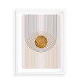Plakat w ramie 50x70 - Złota Geometria - styl modern, złoto - rama biała