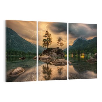 Obraz na płótnie 120x80 - Jezioro Górskie - Spotkanie z Naturą - jezioro, góry