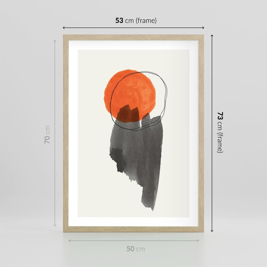 Plakat w ramie 50x70 - Księga Form - abstrakcyjne nieregularne plamy, czarny - rama drewno