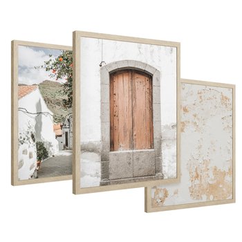 Zestaw obrazy w ramie 30x40 galeria - Włochy, południe, podróż, wakacje - rama drewno