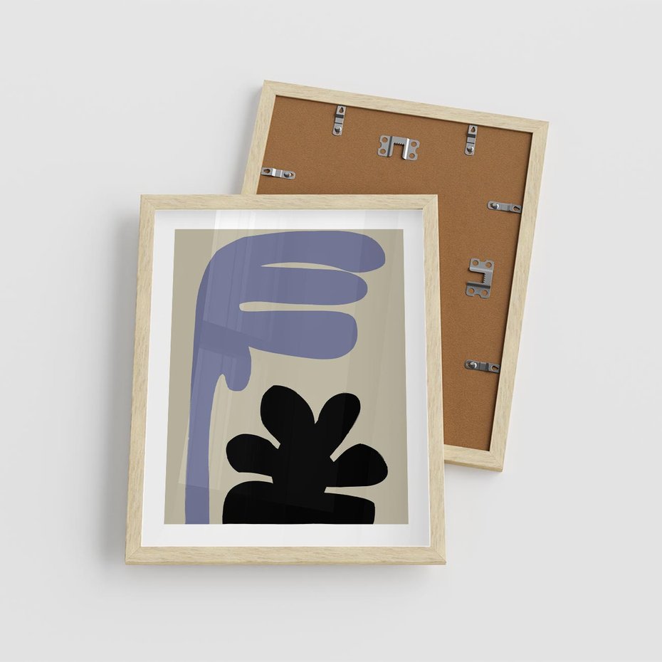 Plakat w ramie 40x50 - Abstrakcyjne Interakcje Form - minimalizm, boho plakat - rama drewno