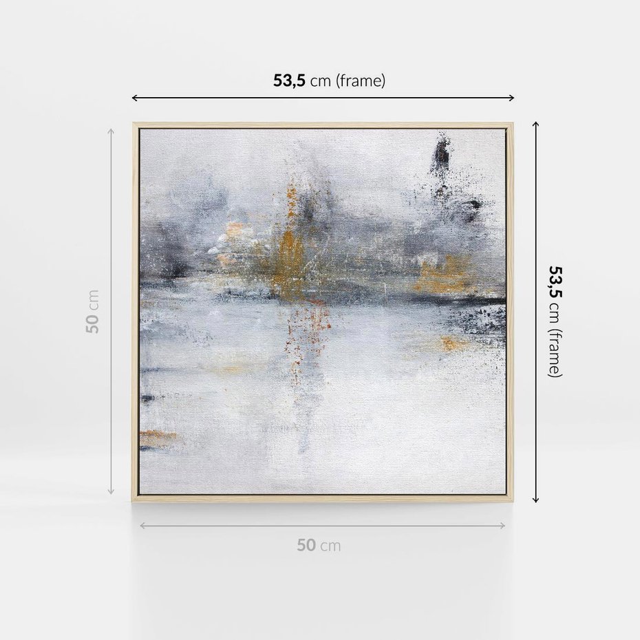 Obraz w ramie 50x50 - Kontrastujące Chaosy - abstrakcja, kontrast - rama drewno