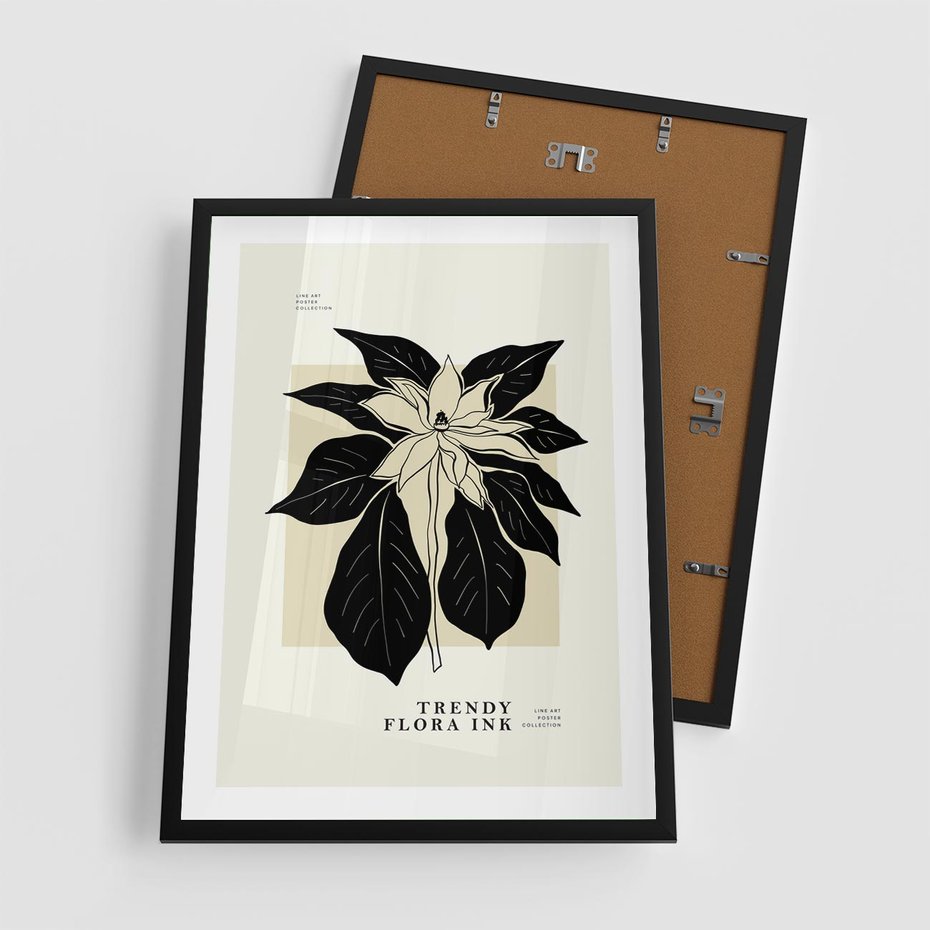 Plakat w ramie 50x70 - Melancholia przerywanych linii - wiaty, typografia - rama czarna