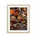 Plakat w ramie 40x50 - Szlachetne smaki kuchni - nasiona, bakalie - rama drewno