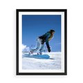 Plakat w ramie 50x70 - Snowboard na zimowych zboczach - snowboard, zima - rama czarna