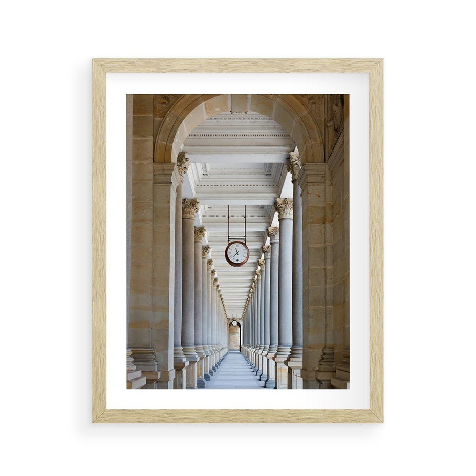 Plakat w ramie 40x50 - Kolumny Czasu - architektura, kolumny - rama drewno