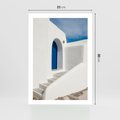 Plakat bez ramy 21x30 - Powitanie Wyspy - Santorini, drzwi