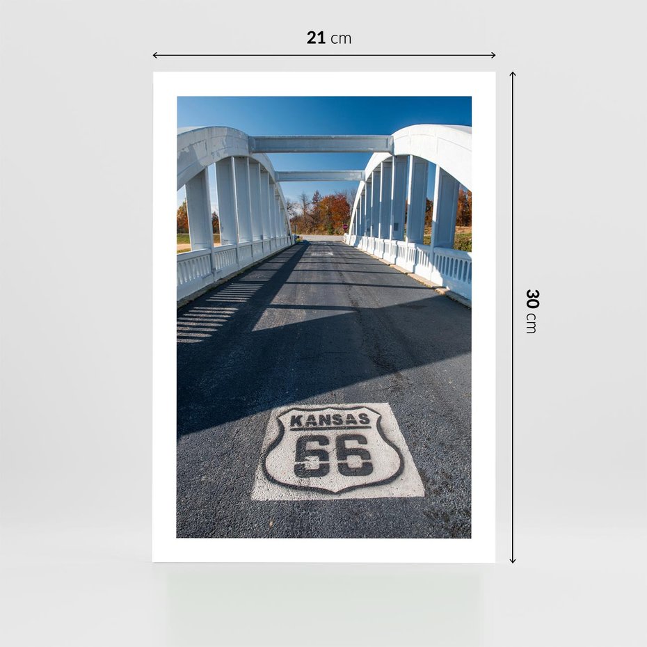 Plakat bez ramy 21x30 - Kansas i Route 66 - Kansas, route 66