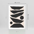 Plakat w ramie 50x70 - Modernistyczna Abstrakcja w Czerni i Bieli - abstrakcja, czarno biała grafika - rama biała
