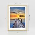 Plakat w ramie 30x40 - Zachód słońca na pomostach - zachód, słońca - rama drewno