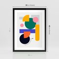 Plakat w ramie 30x40 - Przestrzenne Innowacje - nowoczesna sztuka, geometryczna kolorowa grafika - rama czarna