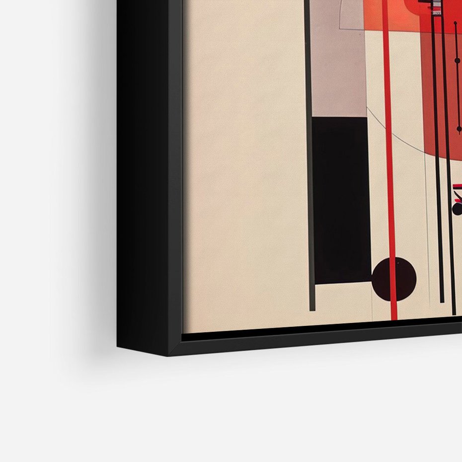 Obraz w ramie 50x70 - Rozbijające Granice Dźwięku - modernistyczny obraz, styl bauhaus - rama czarna