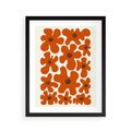 Plakat w ramie 40x50 - Wibracje Przestrzeni - abstrakcyjne czerwone kwiaty, kompozycja - rama czarna