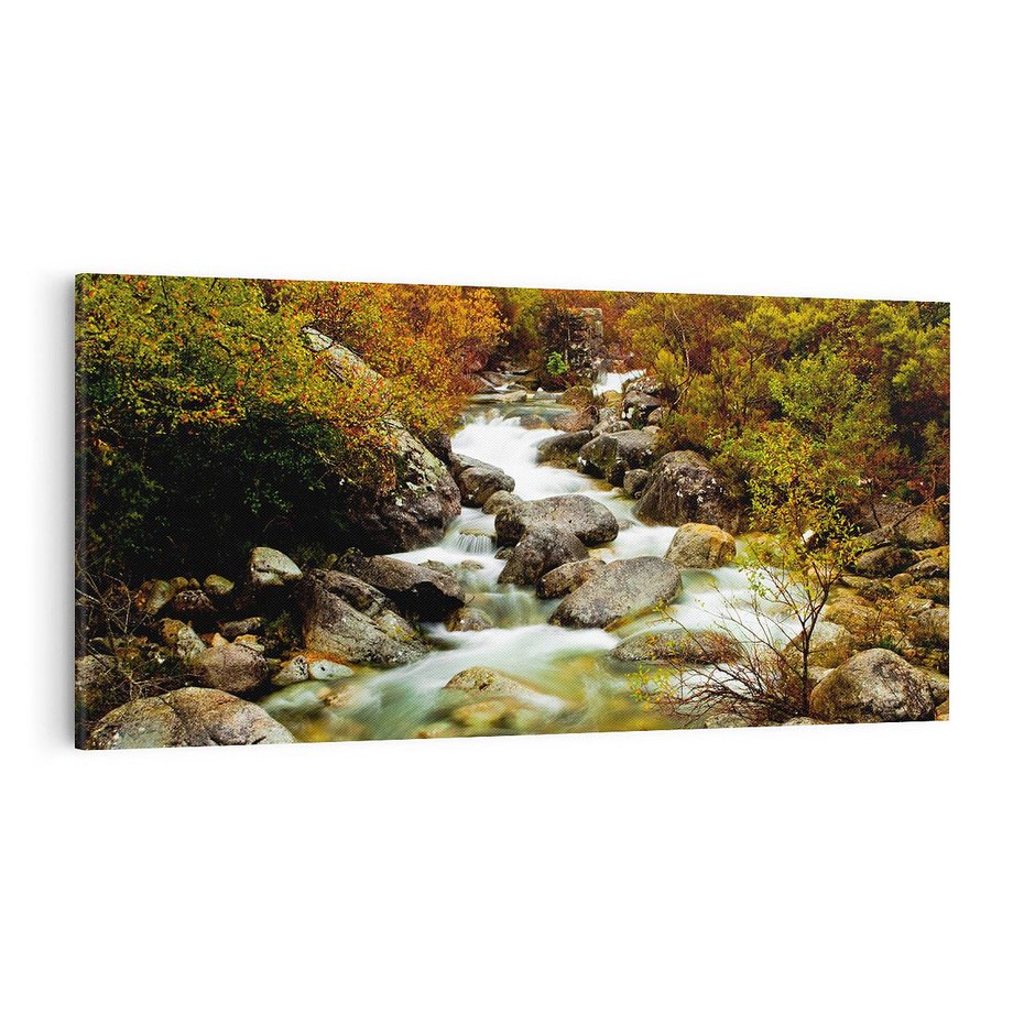 Obraz na płótnie 120x60 - Śpiew Strumienia - strumień, górski
