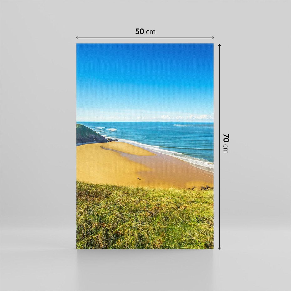 Obraz na płótnie 50x70 - Morze na Plaży - Błękitne Rajskie Zakątki - morze, plaża