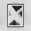 Plakat w ramie 50x70 - Nowoczesna Dynamika - perspektywa, wieżowce - rama czarna
