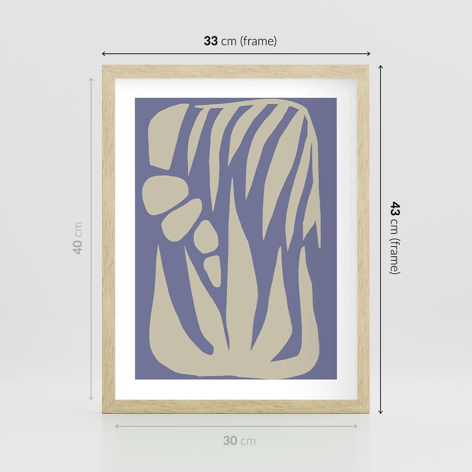 Plakat w ramie 30x40 - Kształty Niewidzialnych Granic - abstrakcyjna sztuka, skandynawski styl - rama drewno
