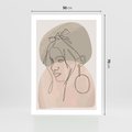 Plakat bez ramy 50x70 - Kobieta w Linii: Akwarelowa Harmonia - kobieta one line, grafika