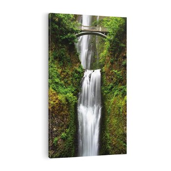 Obraz na płótnie 50x70 - Siła i Urok Natury - wodospad, las