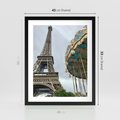 Plakat w ramie 40x50 - Delikatność kolorów - wieża, Eiffla - rama czarna