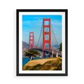 Plakat w ramie 50x70 - W krainie amerykańskich mostów - most, USA - rama czarna
