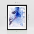 Plakat w ramie 40x50 - Graficzna magia kobiecej twarzy - grafika, kobieta - rama czarna