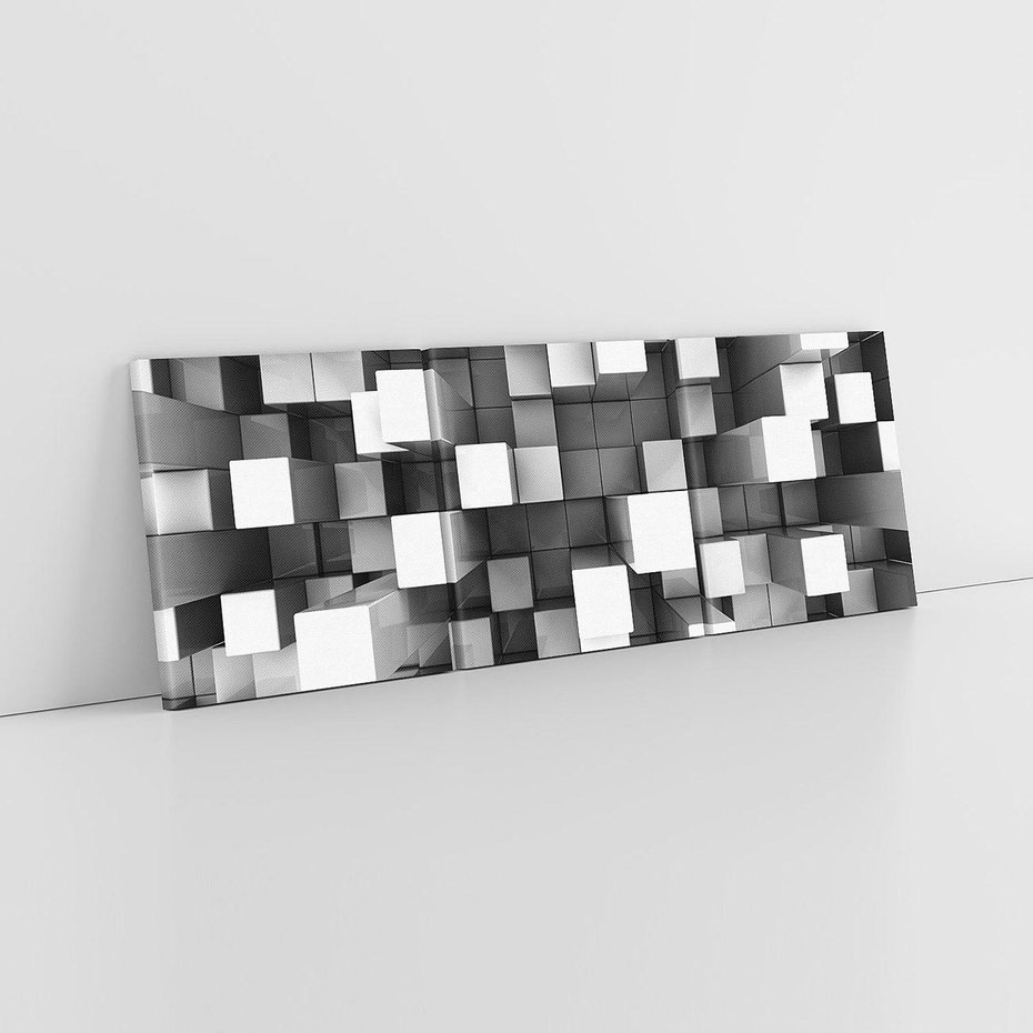 Obraz na płótnie 120x40 - Abstrakcyjne światy: 3D w kwadratach - 3D, abstrakcja