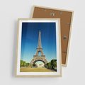 Plakat w ramie 50x70 - Ikoniczny symbol miasta - wieża, Eiffla - rama drewno