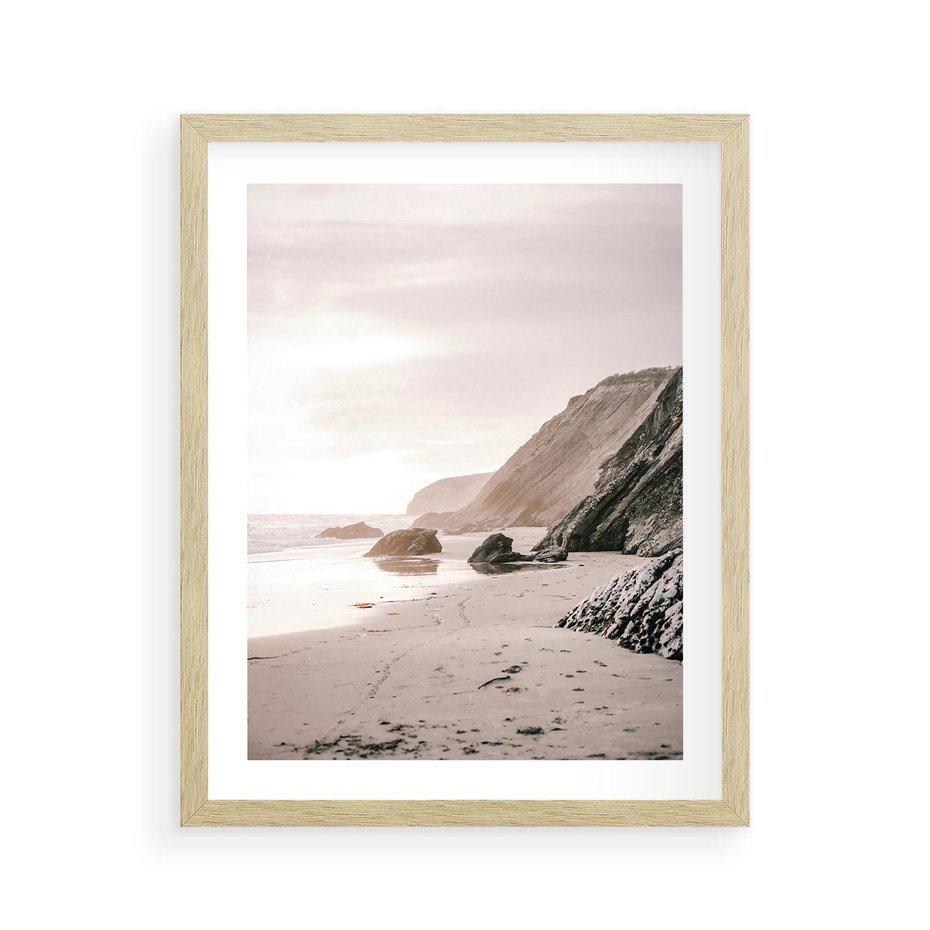 Plakat w ramie 40x50 - Przybrzeżna Piękność - klify, skały nad morzem - rama drewno