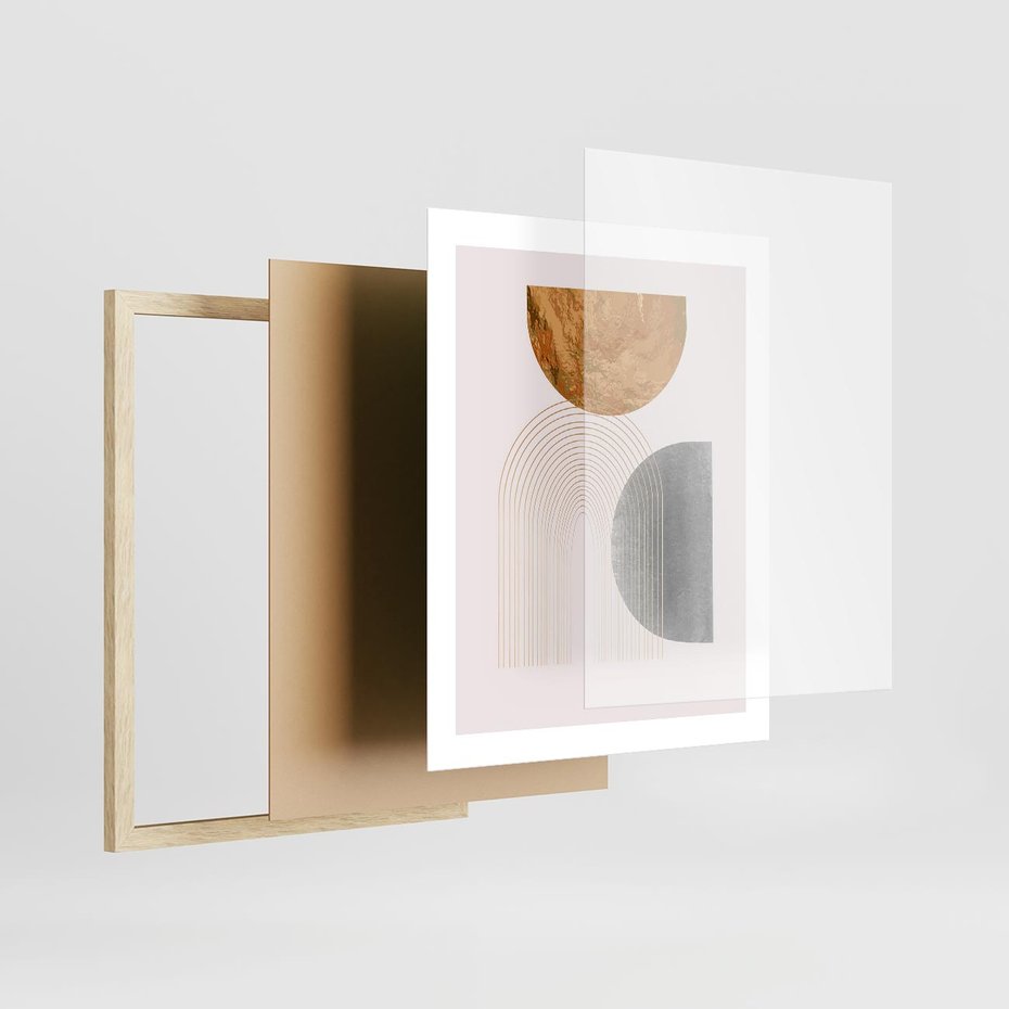 Plakat w ramie 40x50 - Nowoczesna Sztuka Geometrii - nowoczesna sztuka, modern - rama drewno