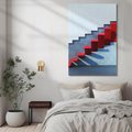 Obraz na płótnie 50x70 - Schody w abstrakcyjnej podróży - schody, abstrakcja