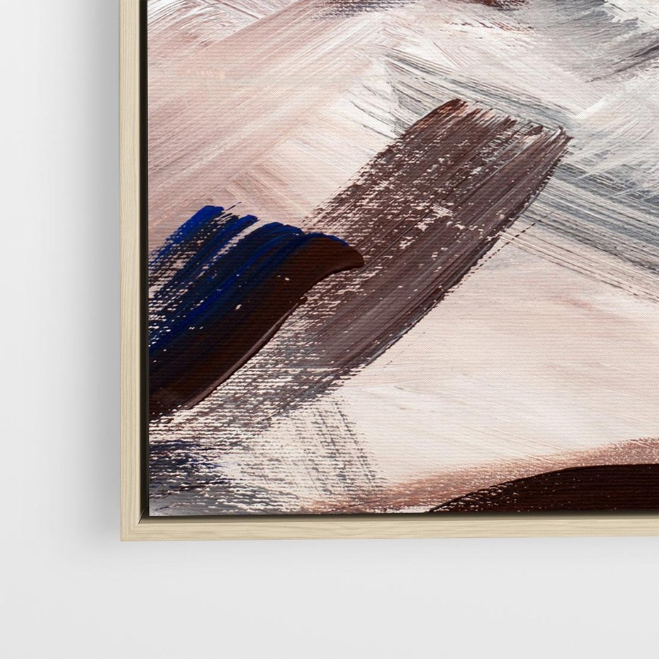 Obraz w ramie 50x50 - Eksploracja Dramaturgii - abstrakcyjny chaos, chatyczne maźnięcia pędzla - rama drewno