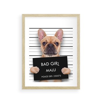 Plakat w ramie 50x70 - przyjaciel na zawsze - pies, piesek - rama drewno