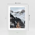 Plakat w ramie 30x40 - Górski Raj - góry, śnieg - rama biała