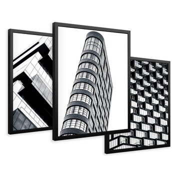 Zestaw obrazy w ramie 50x70 galeria - Architektura, tryptyk - rama czarna