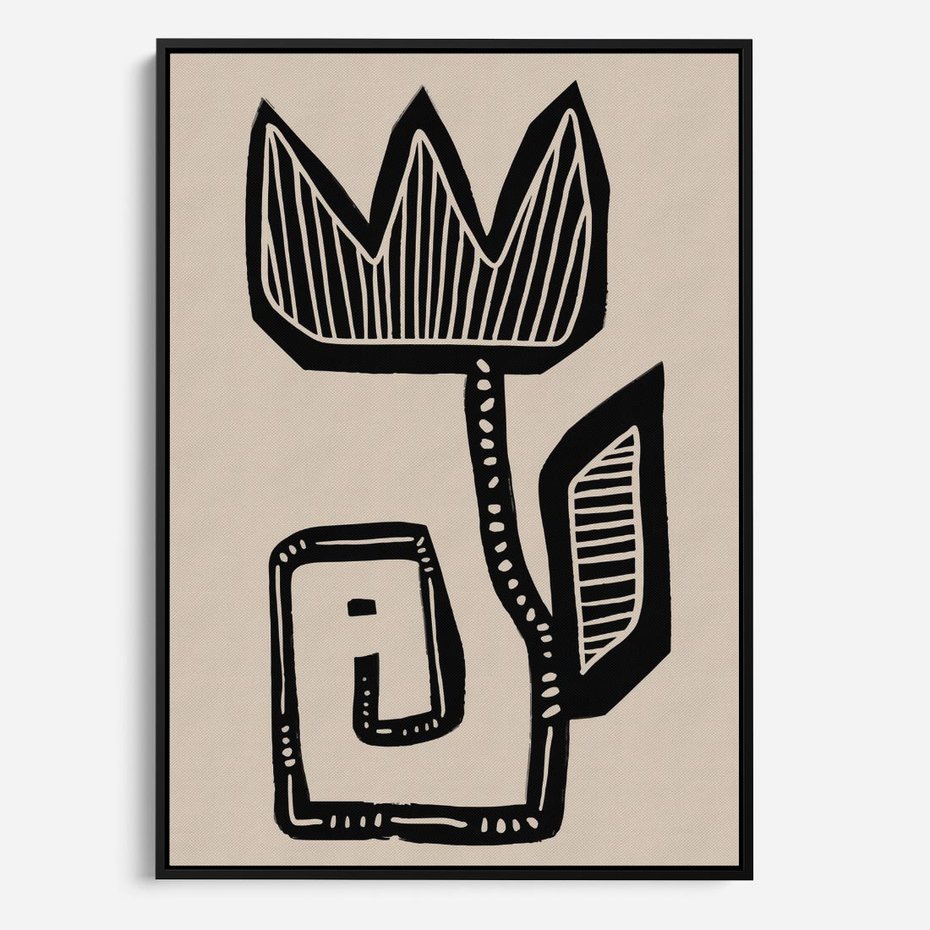 Obraz w ramie 50x70 - Migotliwa Symfonia Kwiatu - kwiat, nowoczesna grafika - rama czarna