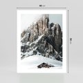Plakat bez ramy 40x50 - Górski Raj z Chatką - górskie szczyty, ośnieżone góry