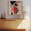 Obraz w ramie 80x80 - Rozbijające Granice Dźwięku - modernistyczny obraz, styl bauhaus - rama drewno