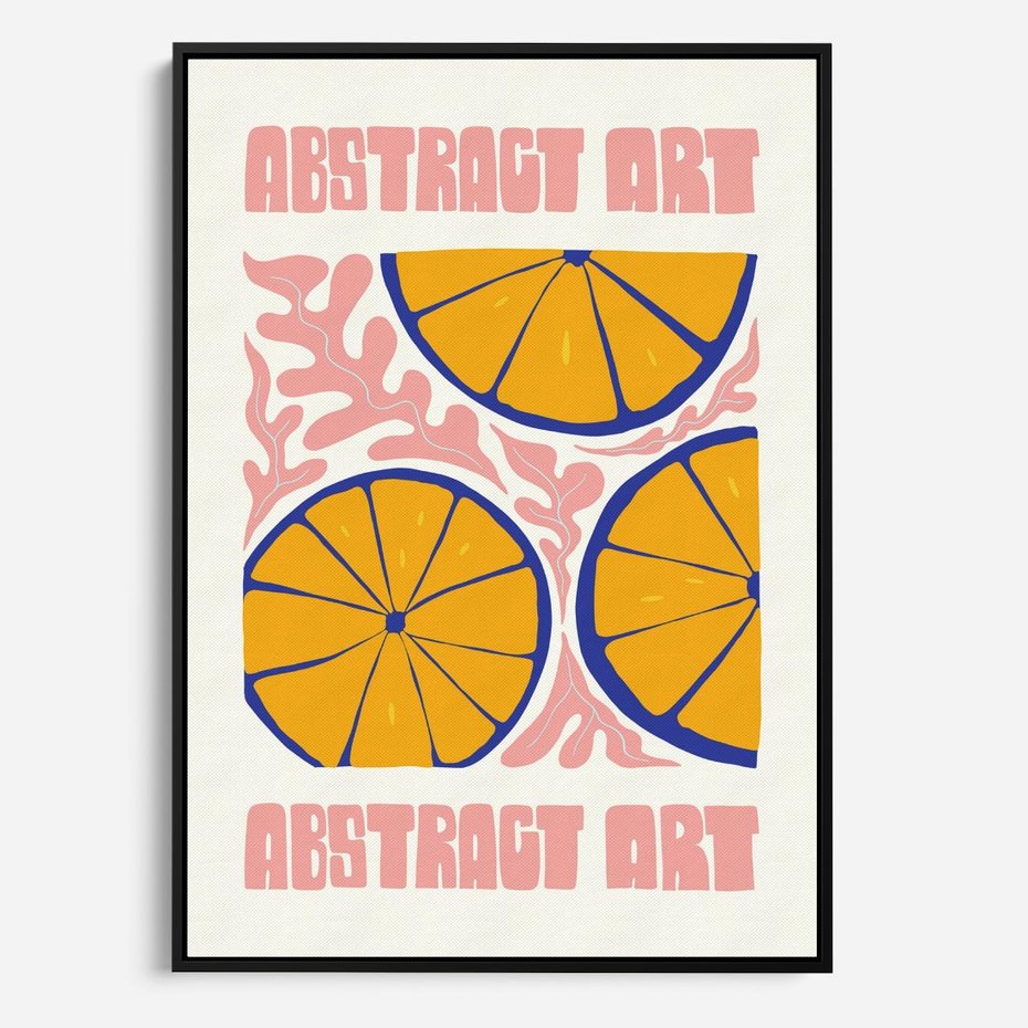 Obraz w ramie 50x70 - Podróżne Wizje - typografia, cytryny - rama czarna