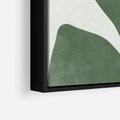 Obraz w ramie 50x50 - Oaza Harmonii - abstrakcyjny kształt, zielony plakat - rama czarna