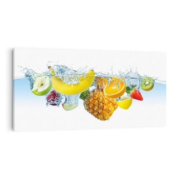 Obraz na płótnie 120x60 - Owoce w tropikalnym klimacie - owoce, woda