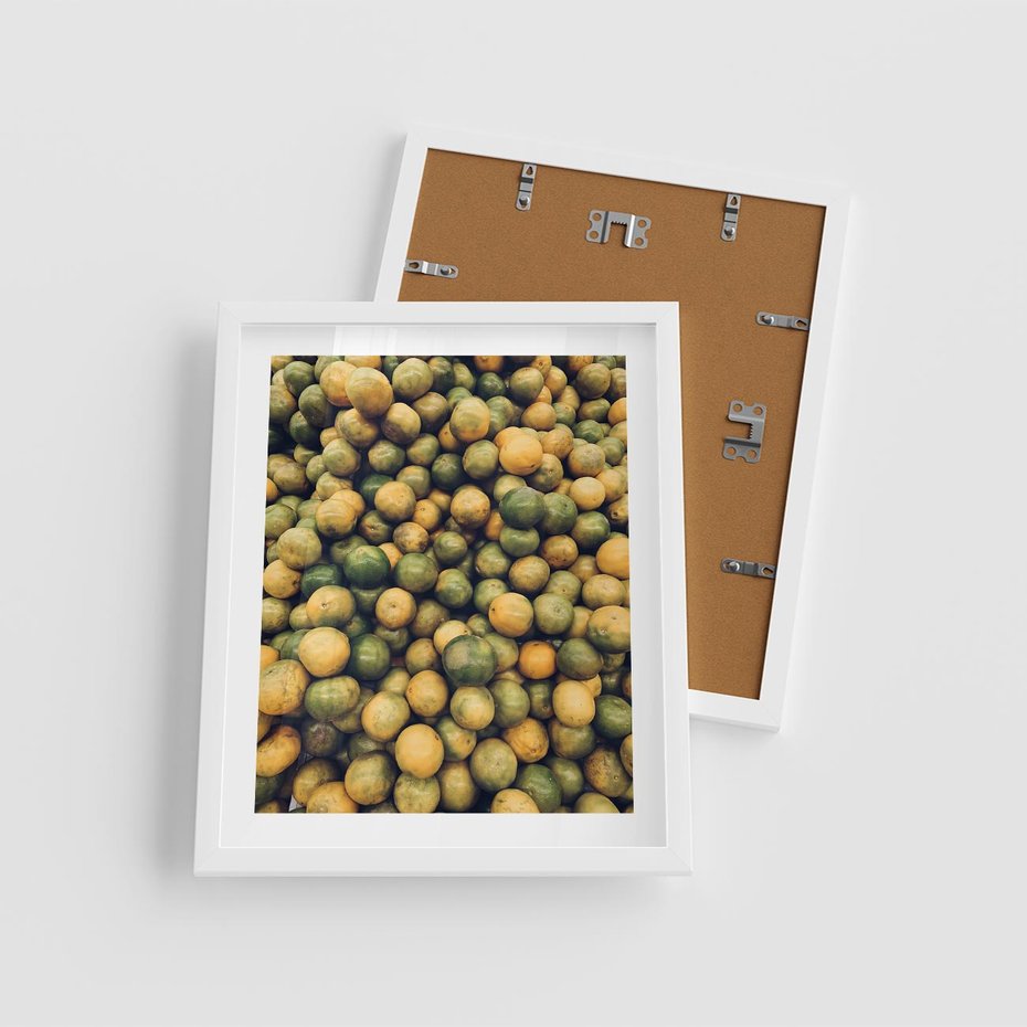 Plakat w ramie 40x50 - Świeżość Cytrusów - cytryny, limonki - rama biała
