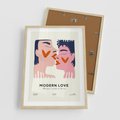 Plakat w ramie 50x70 - Miłość w Kompozycji - miłość, para zakochanych - rama drewno