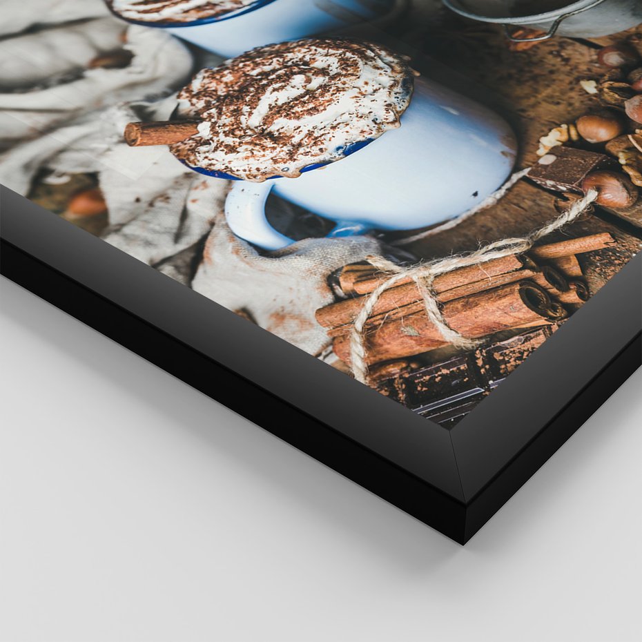 Zestaw obrazy w ramie 40x50 galeria - Kawa, napis, pozytywny, cytat - rama czarna