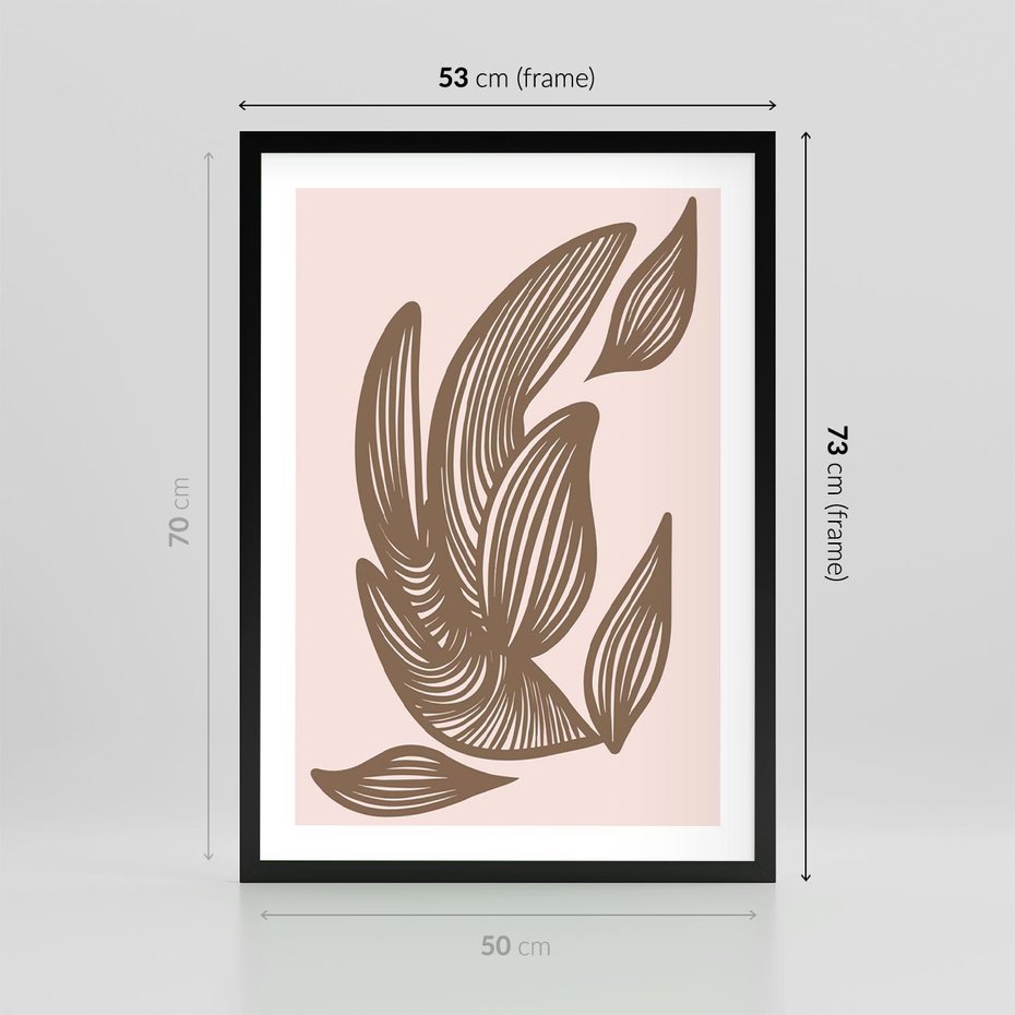 Plakat w ramie 50x70 - Nowoczesne Harmonie - skandynawski styl, plakat - rama czarna