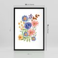 Plakat w ramie 50x70 - Migocące Widoki Kwiatów - akwarelowe polne kwiaty, minimalistyczny plakat - rama czarna