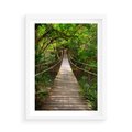 Plakat w ramie 50x70 - Przez Dżunglę - most, linowy - rama biała